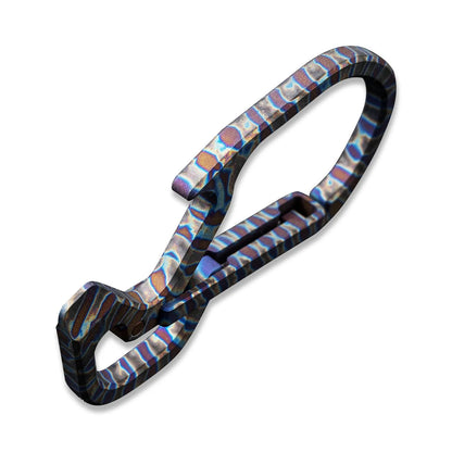 CIVIVI Click Carabiner Titanium Flamed from the side