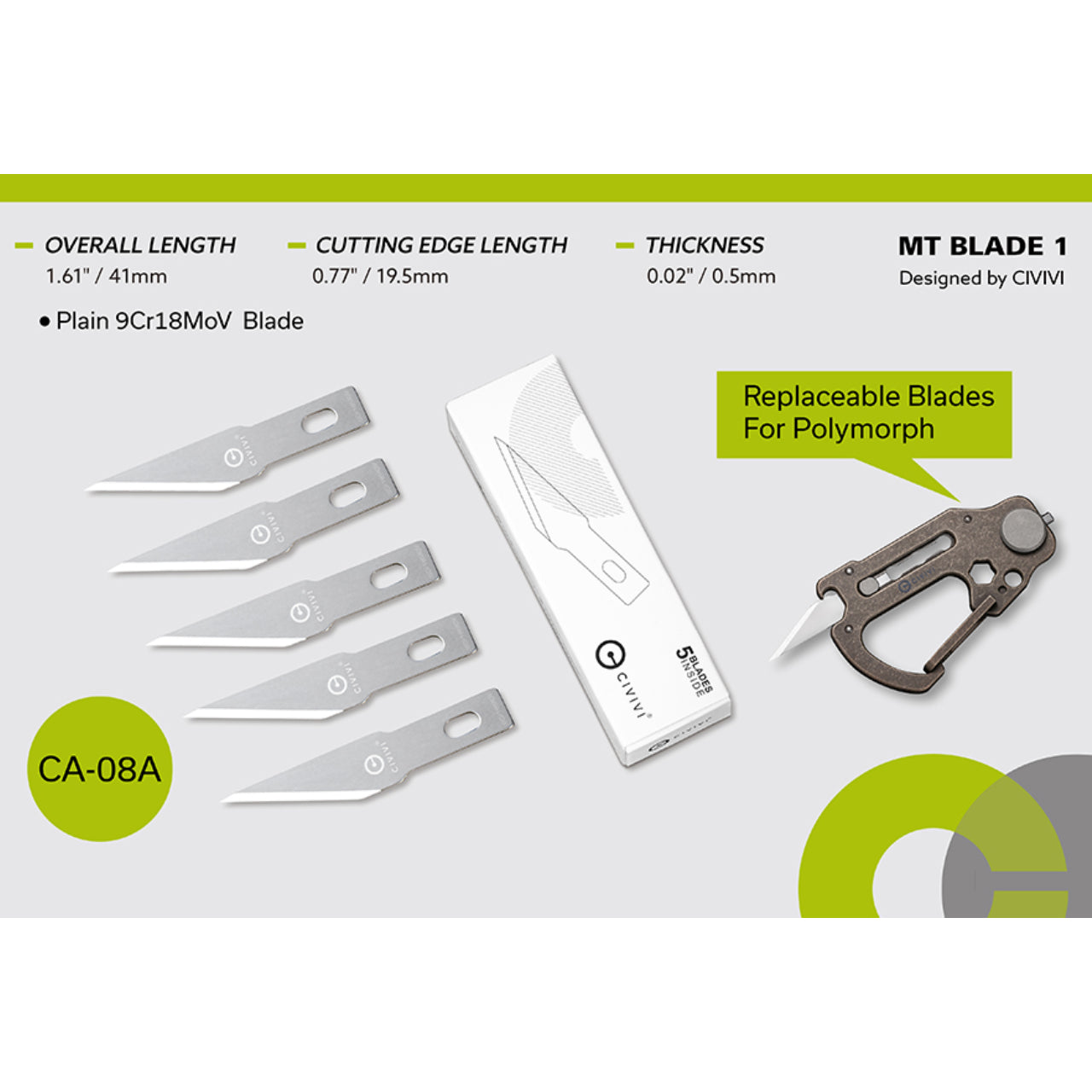 CIVIVI Polymorph Utility Knife Replacement Blades резервни ножчета (5бр)