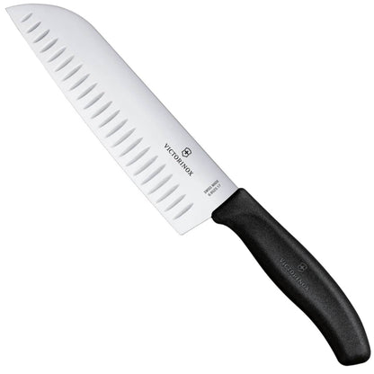 Victorinox Santoku Swiss Classic с алвеоли (черен) 17см