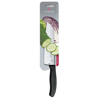 Victorinox Santoku Swiss Classic с алвеоли (черен) 17см